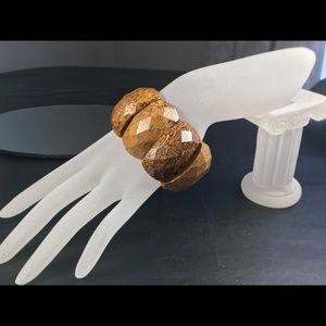 Wood-like Large Bead Bracelet